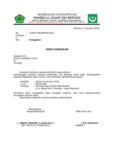 Contoh Surat Panggilan Orang Tua Siswa cek peta wilayah domain .shop diskon ngeri vokal disini image 1
